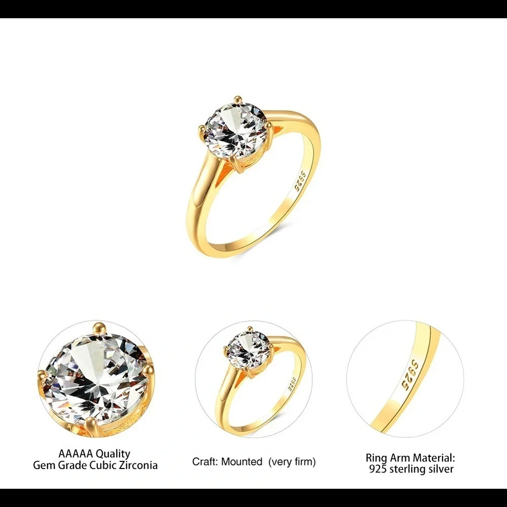 925 White Crystal Stone Luxury Ring 💍
